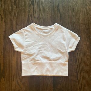Aerie offline white cropped shirt